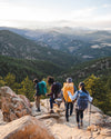 People hiking wearing alpaca fiber 