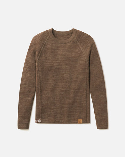 The Original Crew Sustainable Alpaca Wool Sweater in Cafe Heather / Brown – PAKA Apparel
