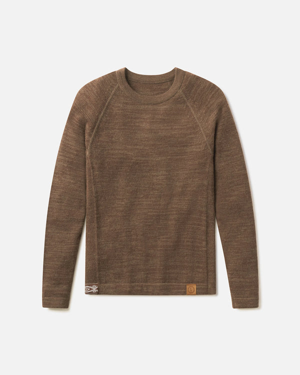 The Original Crew Sustainable Alpaca Wool Sweater in Cafe Heather / Brown – PAKA Apparel
