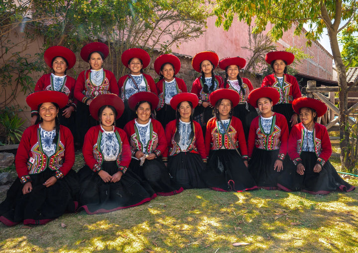 A group of Quechua weavers in Chinchero- Cusco