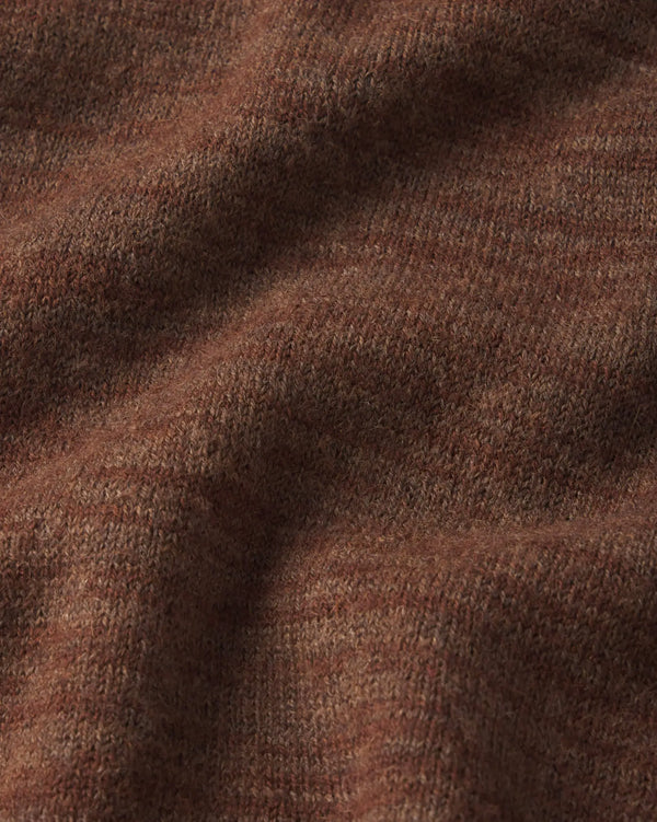 Brown alpaca knit swatch