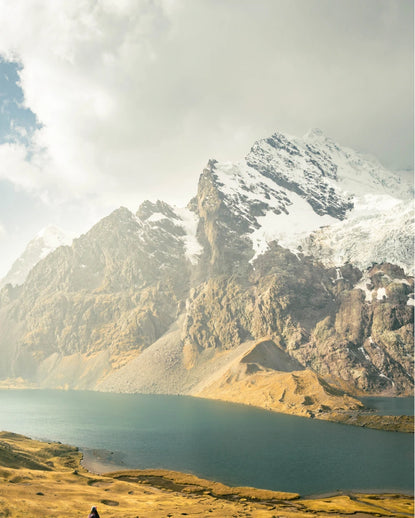 Ausangate a snowy mountain with blue lakes