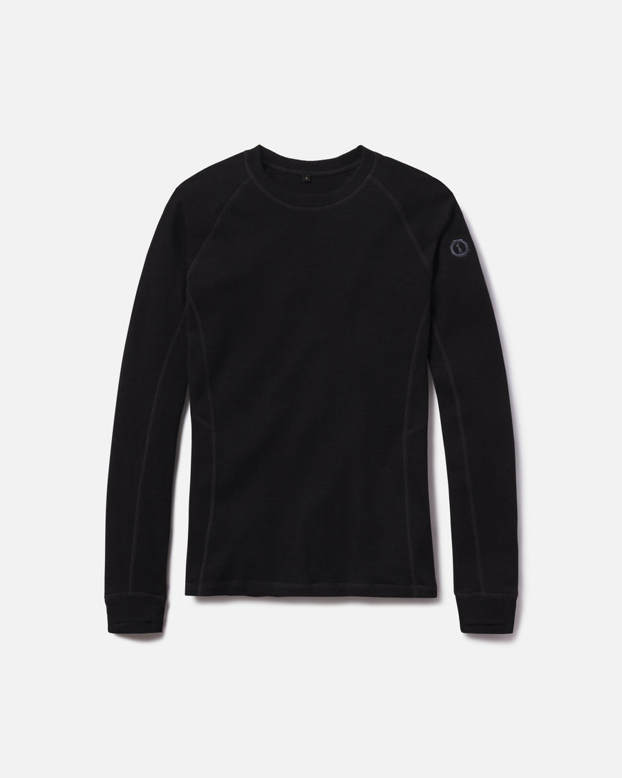Women’s Black Moisture-Wicking Alpaca Thermal Top Baselayer for Skiing, Snowboarding and Winter Hiking – PAKA Apparel