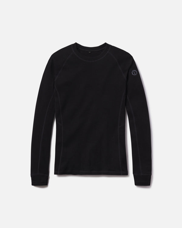 Women’s Black Moisture-Wicking Alpaca Thermal Top Baselayer for Skiing, Snowboarding and Winter Hiking – PAKA Apparel