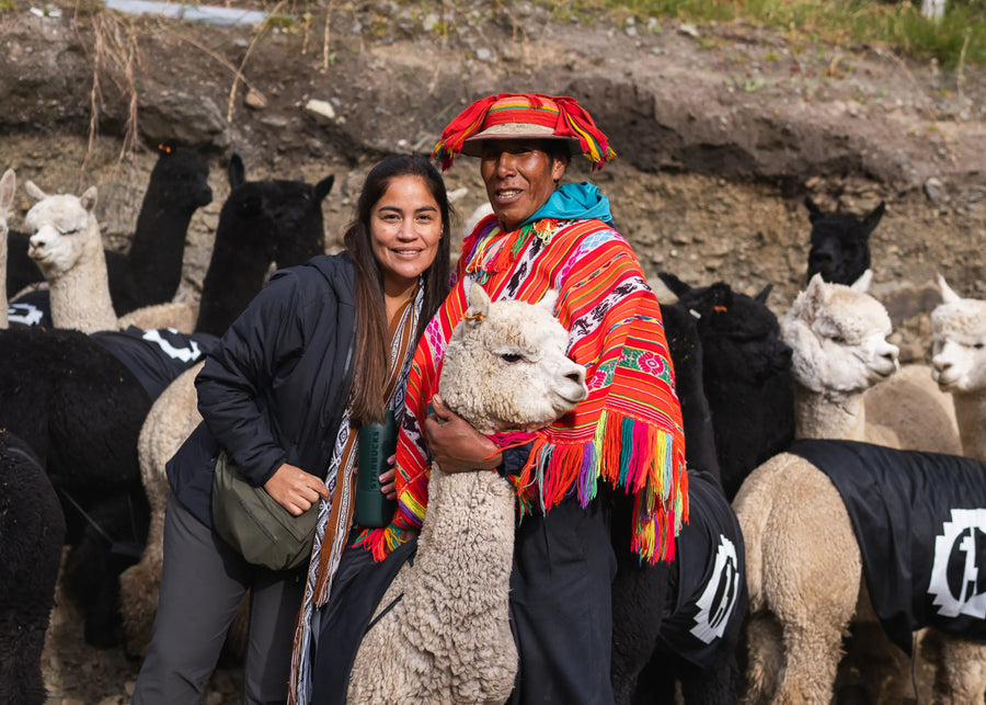 Gisella Paka employee with alpacas