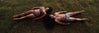 Overhead Shot of Man and Woman Wearing Sustainable Natural Fiber Alpaca Underwear While Lying ion Grass – PAKA Apparel