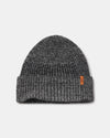 Heathered Charcoal Grey Alpaca Wool Marled Beanie Hat from Peru with Leather PAKA Logo Tag – PAKA Apparel