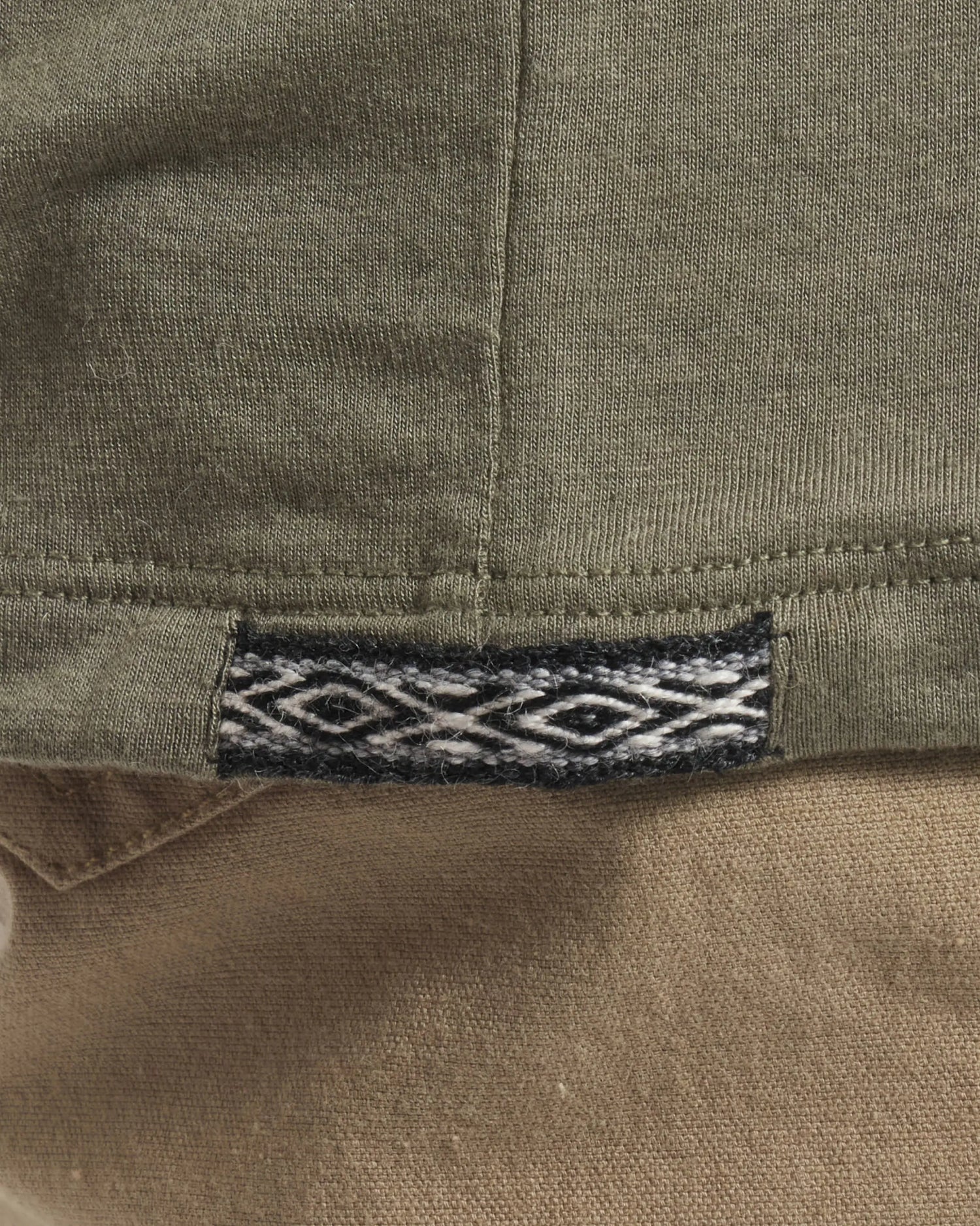 Close-Up of Inca ID on Men's Aire Long Sleeve Shirt in Eucalyptus / Green – PAKA Apparel