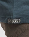 Close-Up of Inca ID on Navy Men's Aire Long Sleeve Shirt for Outdoors and Travel – PAKA Apparel