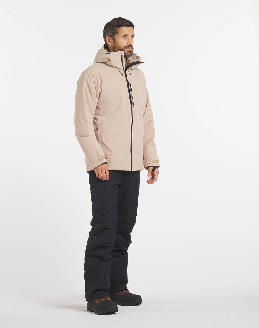 Full-Height Shot of Man in Puma / Tan Apu Parka Lightweight Winter Jacket – PAKA Apparel