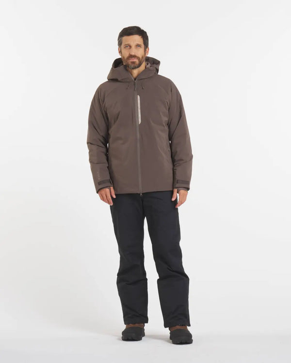 Full-Height Shot of Man in Wood Brown Apu Parka Lightweight Winter Jacket – PAKA Apparel