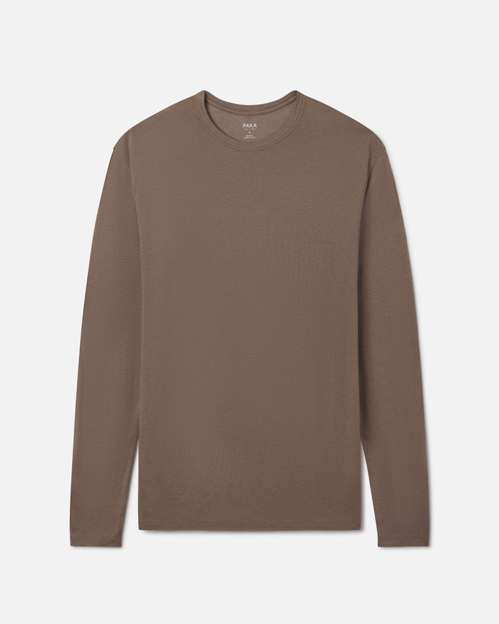 Men's Aire Walnut / Brown Sustainable Long Sleeve Shirt for Hiking, Outdoors and Casual – PAKA Apparel