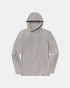 Front flat view of Men’s Sol Hoodie showcasing heather grey color, hooded long-sleeve pullover on light gray background