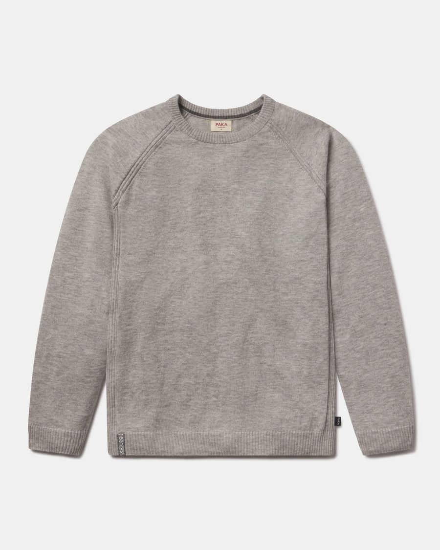 Men's Ultralight COOLPLUS Crewneck Alpaca Sweater in Ice Heather Grey – PAKA Apparel