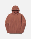 Front flat lay of Men’s Sol Hoodie showcasing hood and lightweight alpaca blend fabric on light gray background