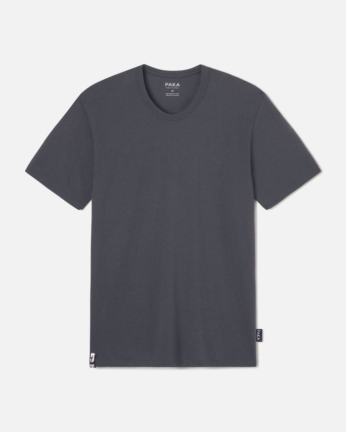 Charcoal Blue Men's Natural Alpaca Fiber T-Shirt - PAKA Apparel