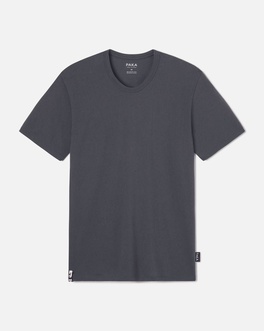 Charcoal Blue Men's Natural Alpaca Fiber T-Shirt - PAKA Apparel
