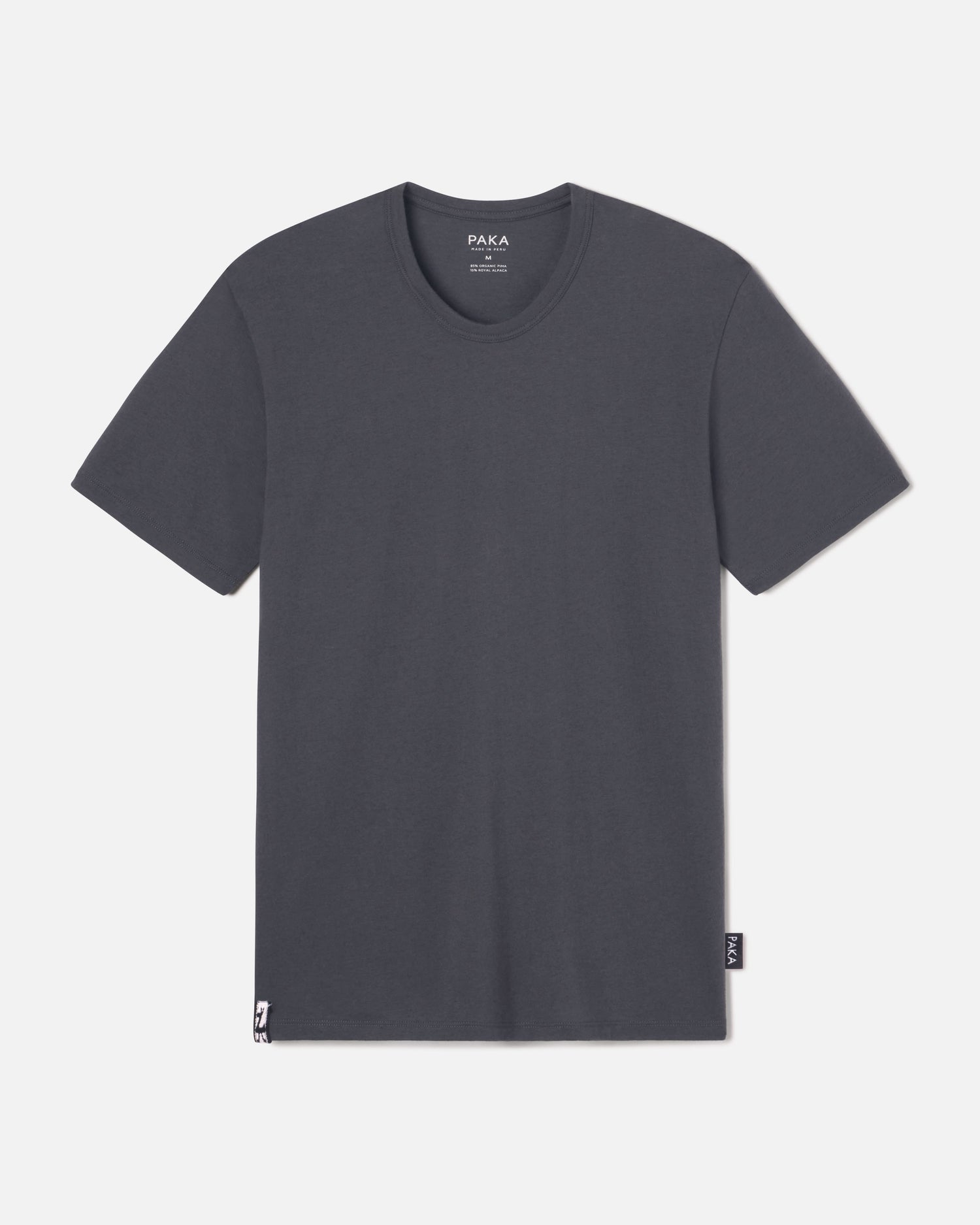Charcoal Blue Men's Natural Alpaca Fiber T-Shirt - PAKA Apparel