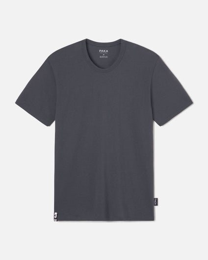 Charcoal Blue Men's Natural Alpaca Fiber T-Shirt - PAKA Apparel