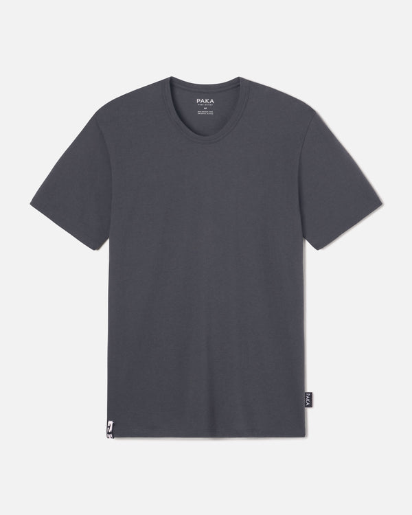 Charcoal Blue Men's Natural Alpaca Fiber T-Shirt - PAKA Apparel