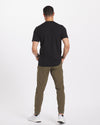 Man Facing Backward in Black / Luna Organic Pima Cotton and Alpaca Wool T-Shirt - PAKA Apparel
