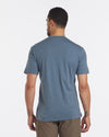 Man Facing Backward in Blue / Mar Alpaca Wool T-Shirt - PAKA Apparel