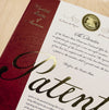 PAKAFILL patent certificate with gold embossed seal