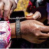 Woman's hands wearing an alpaca bracelet