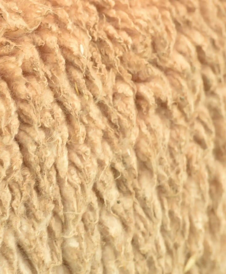 Natural beige alpaca fiber swatch