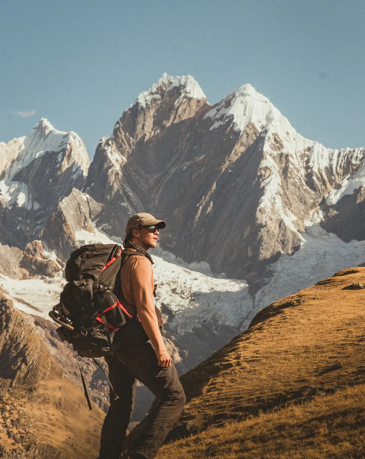 Man Named Ronnie Hiking in Mountains in Camu / Sienna Sol Sun Hoodie – PAKA Apparel