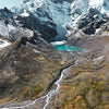 A blue glacial lake at the base of Ausangate. 