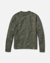 Front view of The Original Crew alpaca wool crewneck sweater showing raglan sleeves and knit texture on light gray background