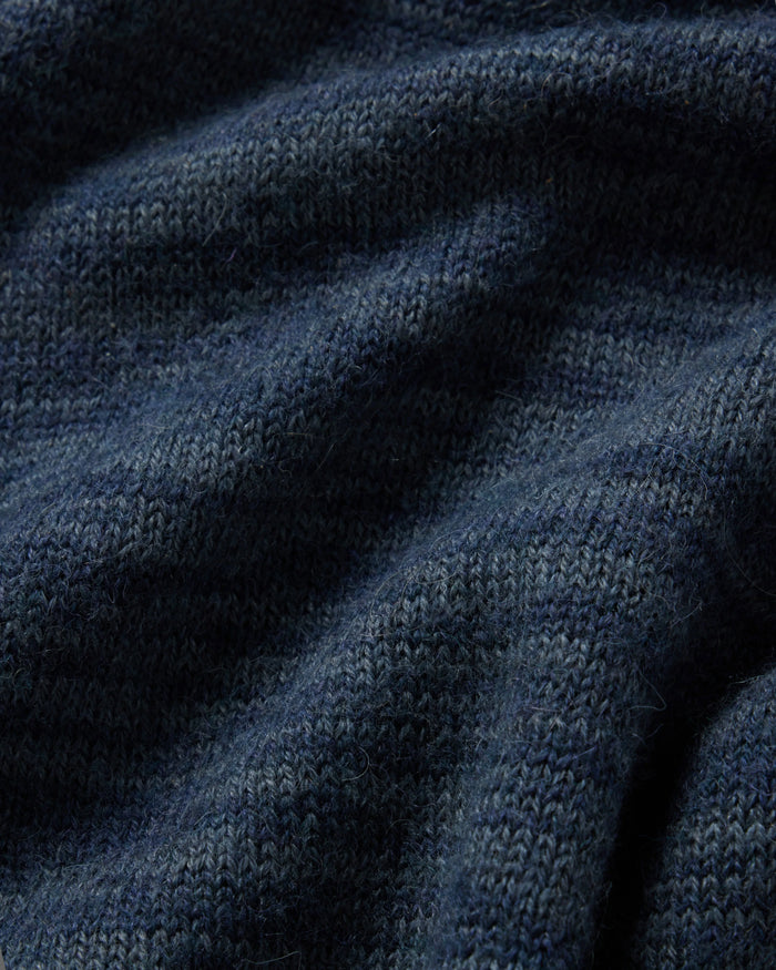 Navy alpaca knit swatch
