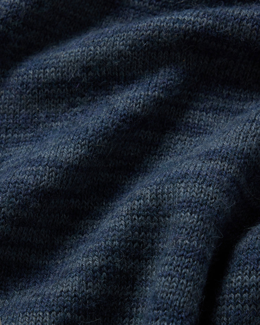 Navy alpaca knit swatch