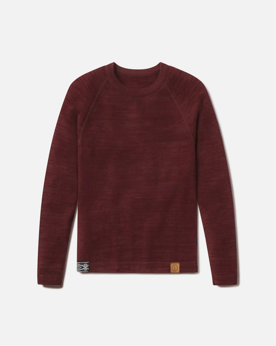 The Original Crew Burgundy Soft Alpaca Wool Sweater for the Outdoors – PAKA Apparel
