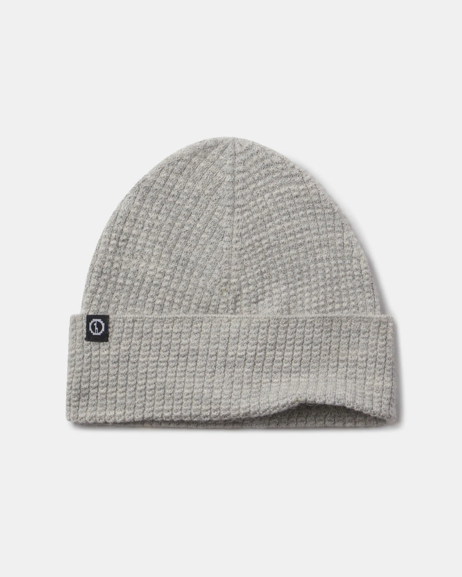 Light Grey Waffle Knit Beanie with Sustainable Alpaca Fiber – PAKA Apparel