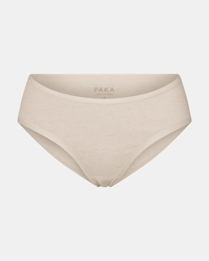 Front view of Women’s Essential Mid-Rise Brief showcasing mid-rise cut and full coverage in birch on light gray background
