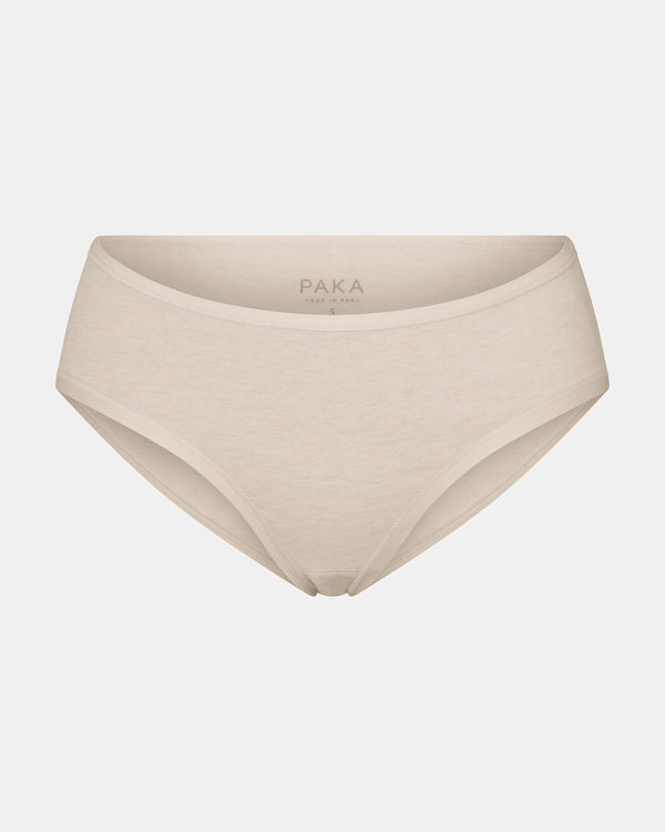 Front view of Women’s Essential Mid-Rise Brief showcasing mid-rise cut and full coverage in birch on light gray background