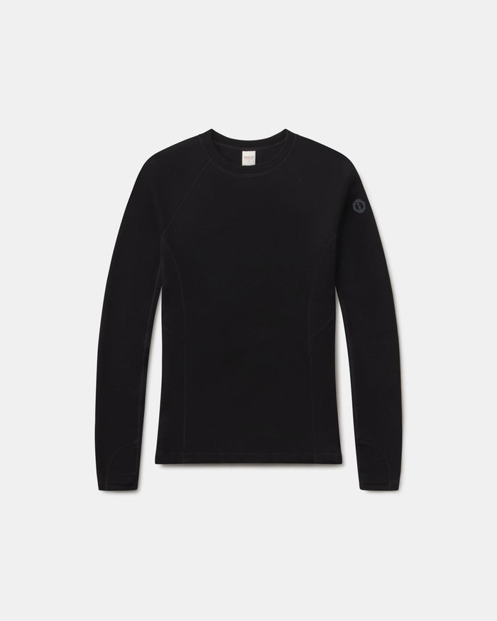 Women's Alpaca-Merino Wool Thermal Ski Baselayer Top in Black – PAKA Apparel