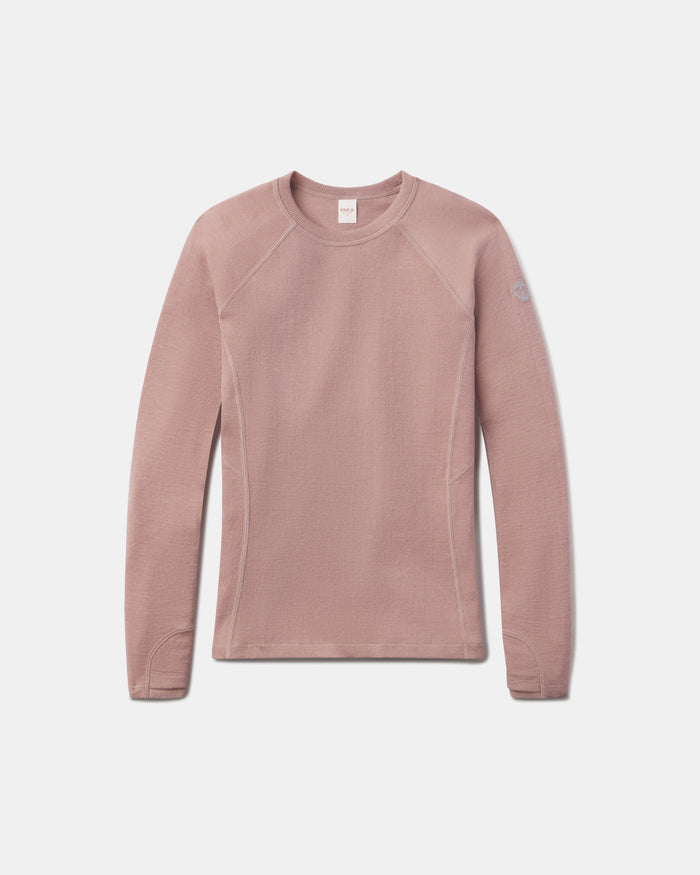 Magnolia / Pink Women's Thermal Crewneck Baselayer Shirt with Alpaca Fiber and Merino Wool – PAKA Apparel