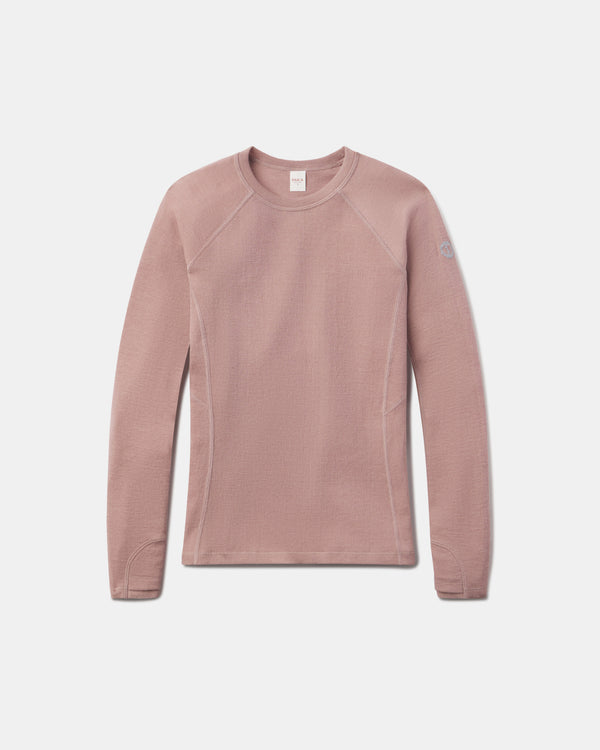 Magnolia / Pink Women's Thermal Crewneck Baselayer Shirt with Alpaca Fiber and Merino Wool – PAKA Apparel