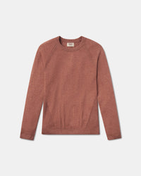 Women's Ultralight Crew Cinnamon sweater on a light gray background