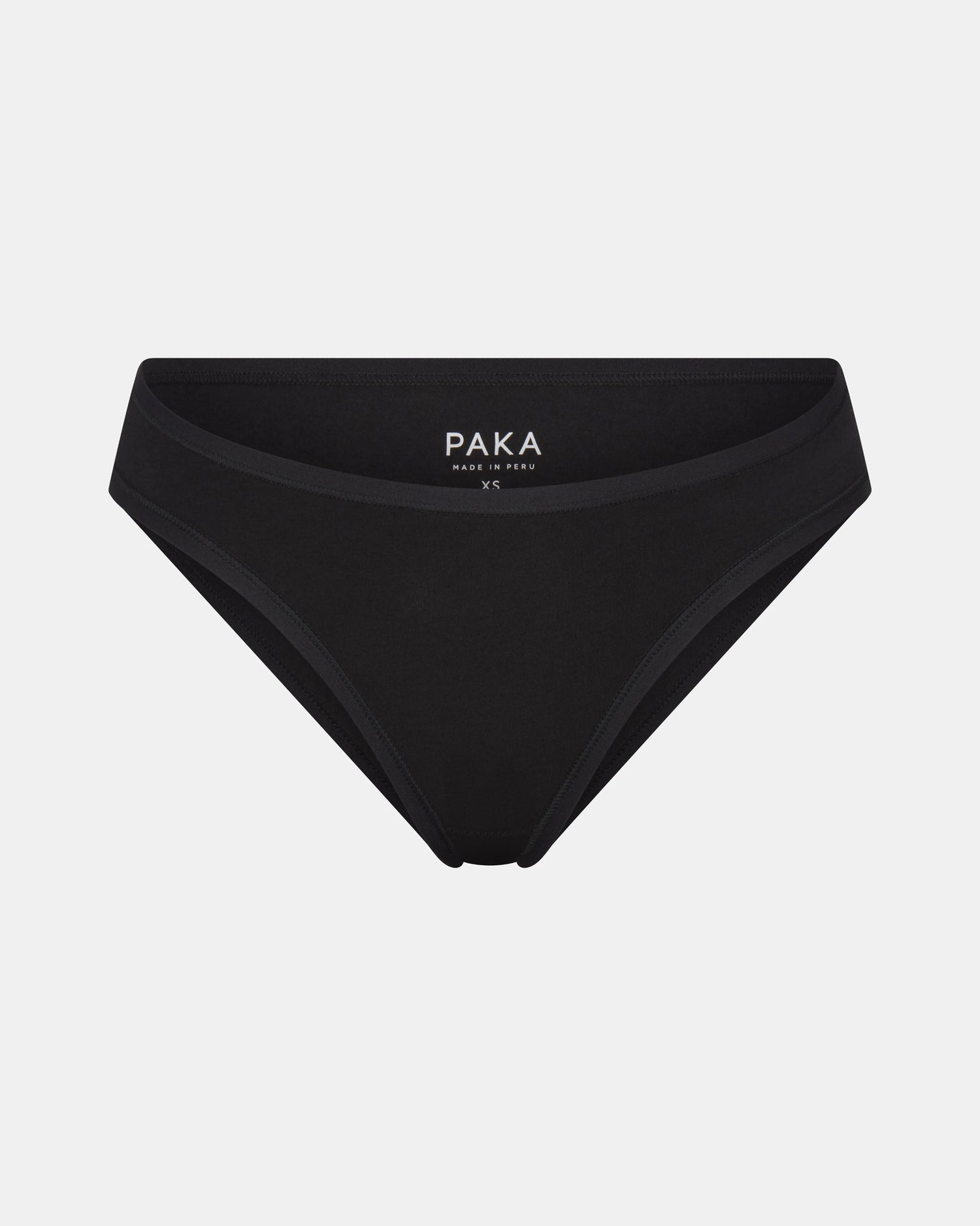 Front view of Women’s Essential Bikini Brief showcasing low-rise bikini cut and elastic waistband on a light gray background