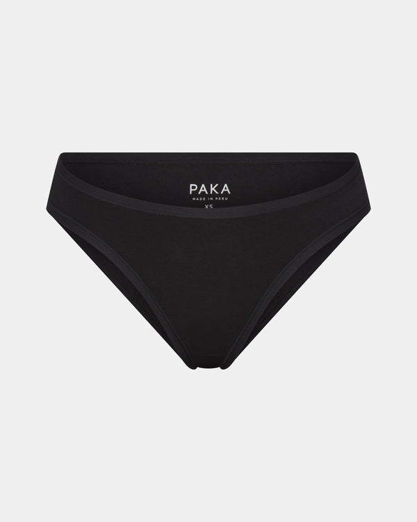 Front view of Women’s Essential Bikini Brief showcasing low-rise bikini cut and elastic waistband on a light gray background