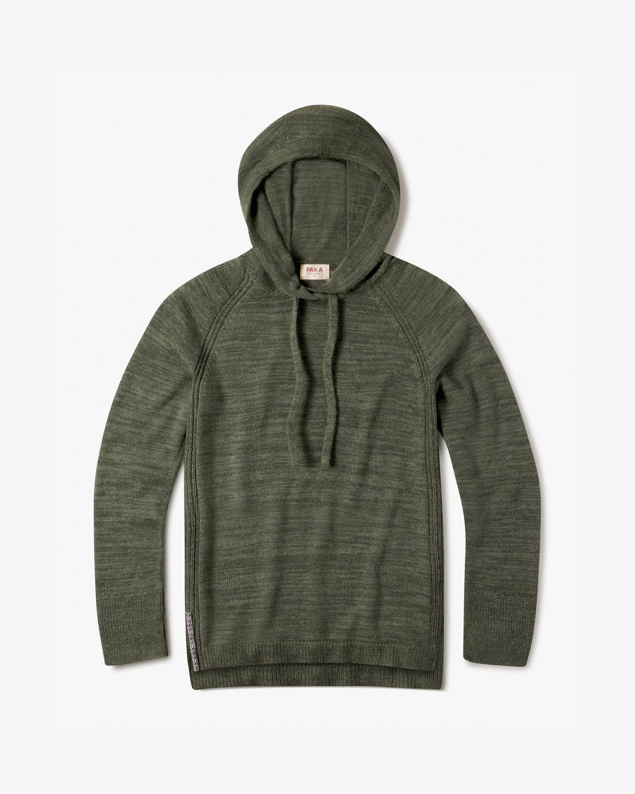 Women's Hoodie Alpaca Hooded Sweater for Women in Eucalyptus / Dark Green – PAKA Apparel