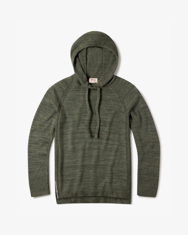 Women's Hoodie Alpaca Hooded Sweater for Women in Eucalyptus / Dark Green – PAKA Apparel