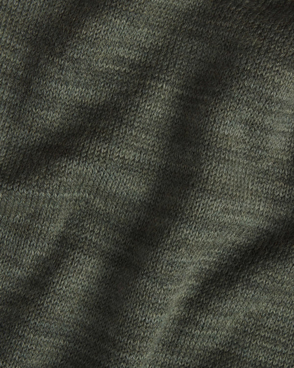 Close Up of Alpaca Yarn Blend on Women's Hoodie in Eucalyptus / Dark Green – PAKA Apparel