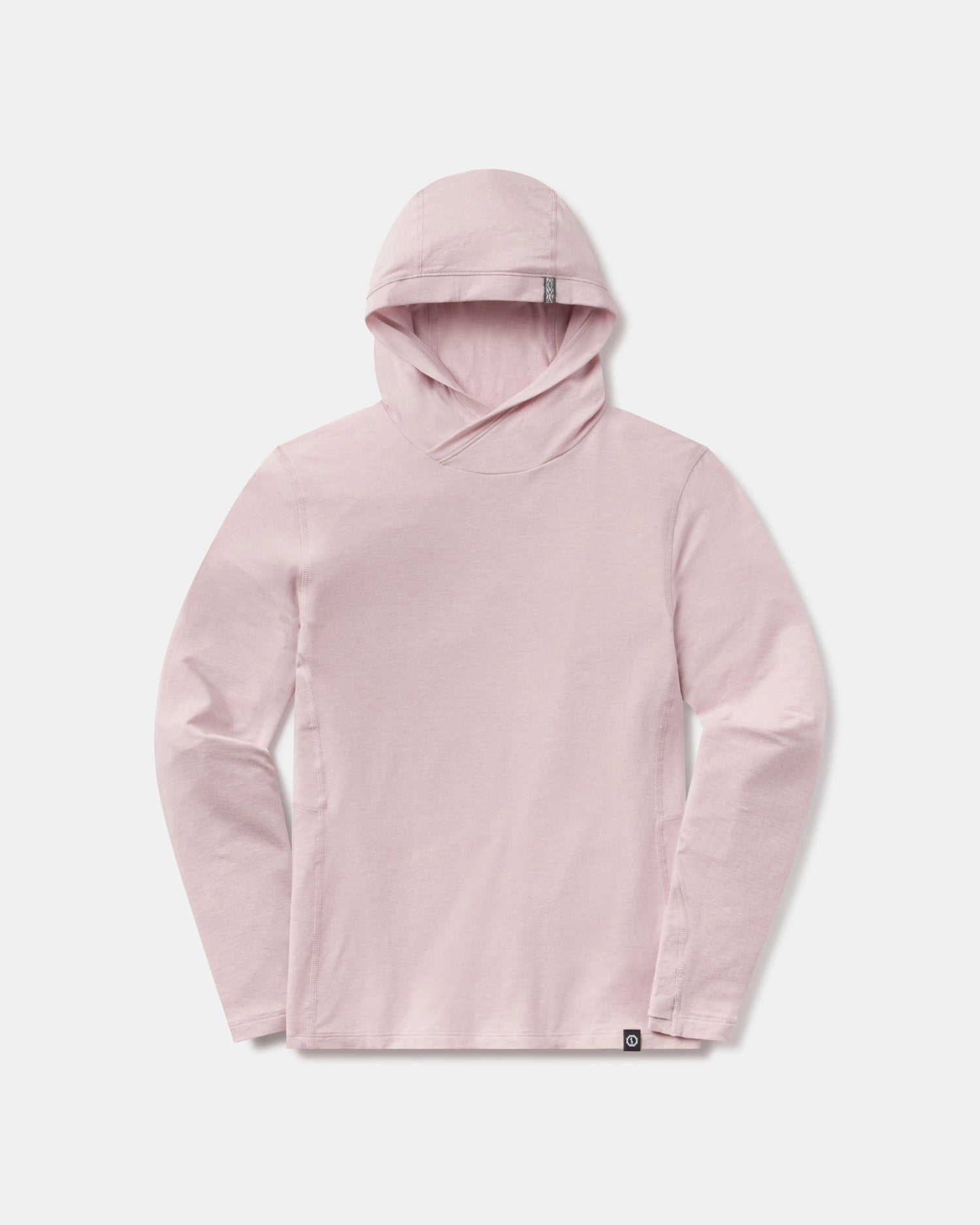 Front view of Women’s Sol Hoodie in lilac showcasing hood and long sleeves on white background