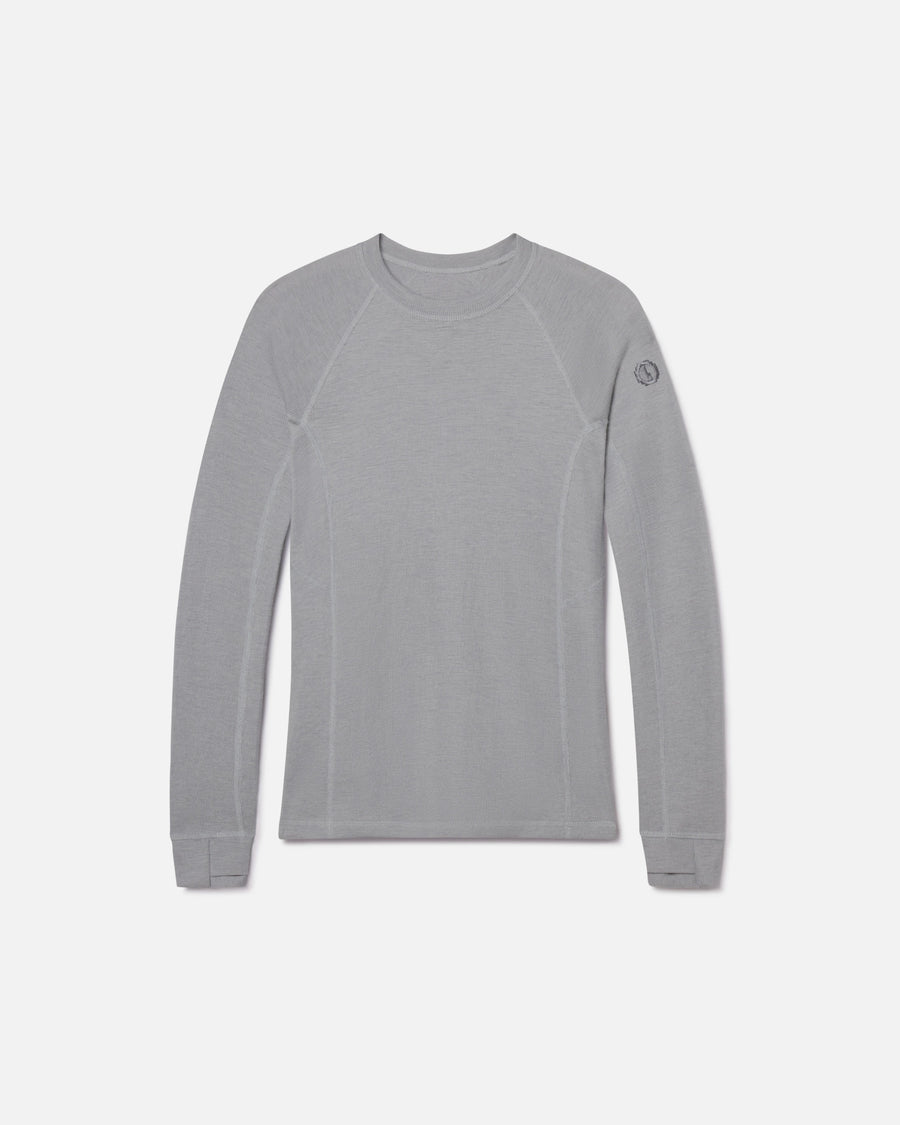 Women’s Silver / Light Grey Alpaca Thermal Top Baselayer for Skiing, Snowboarding and Winter Hiking – PAKA Apparel