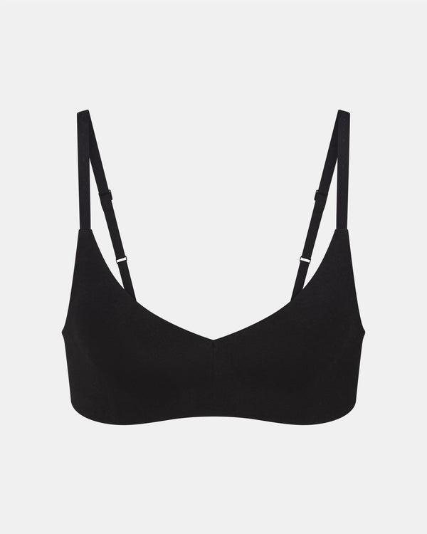 Front view of Women’s Triangle Bralette showing seamless triangle cups and adjustable straps on light gray background